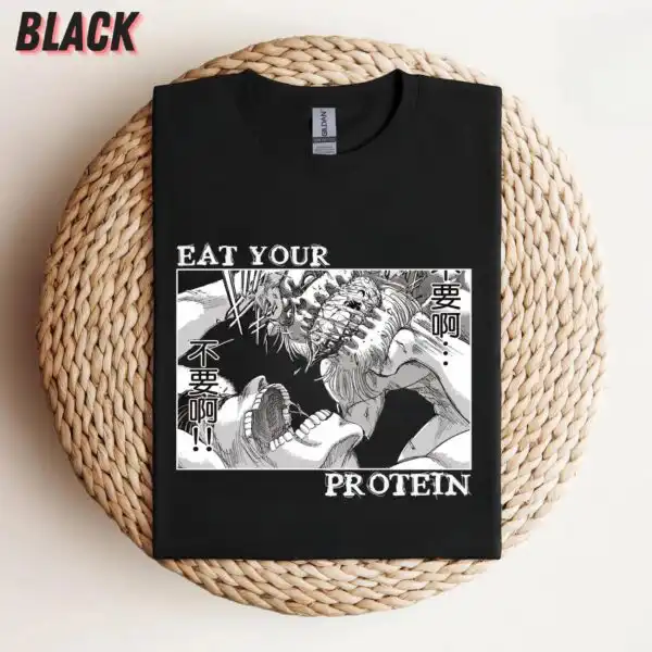Eat Your Protein Eren Yeager Shirt – Soft Anime Gym Tee