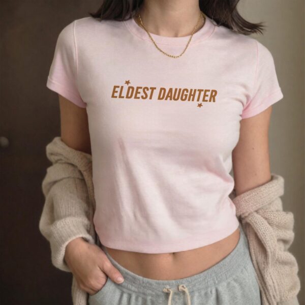 Eldest Daughter Baby Tee – Y2K Showgirl Graphic Crop Top