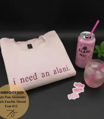 Embroidered Alani Sweatshirt - Custom Crewneck Gift for Caffeine Lovers