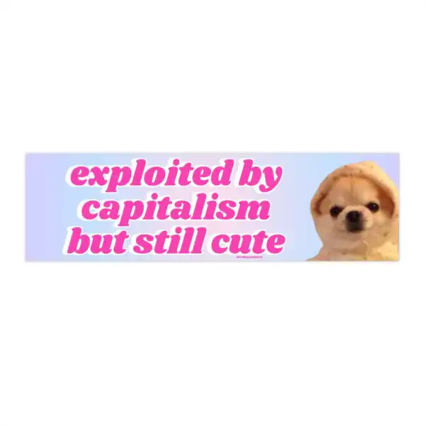 Exploited by Capitalism But Still Cute | Funny Waterproof Sticker