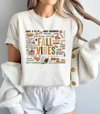 Fall Vibes Shirt – Cozy Autumn Dinner Tee for Thanksgiving