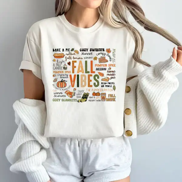 Fall Vibes Shirt – Cozy Autumn Dinner Tee for Thanksgiving