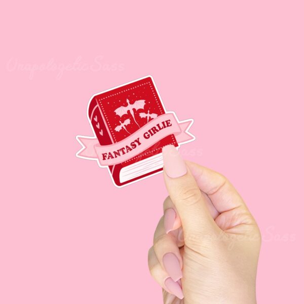 Fantasy Girlie Vinyl Sticker - Cute Book Lover Design for Kindles