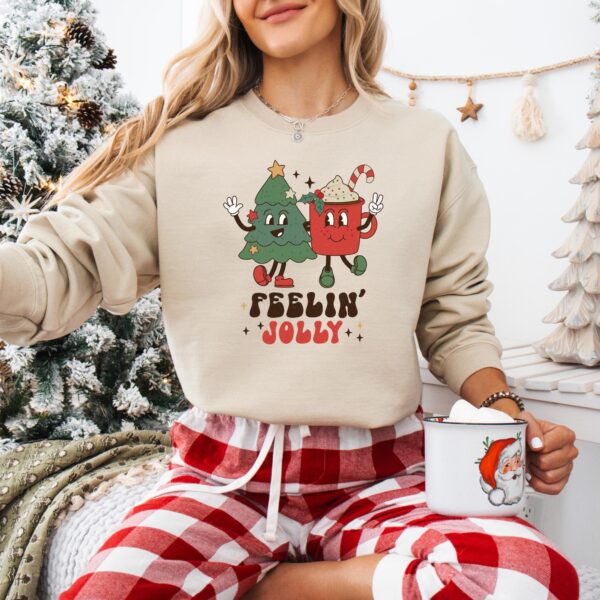Feeling Jolly Holiday Sweatshirt – Cute Santa Graphic Cozy Top