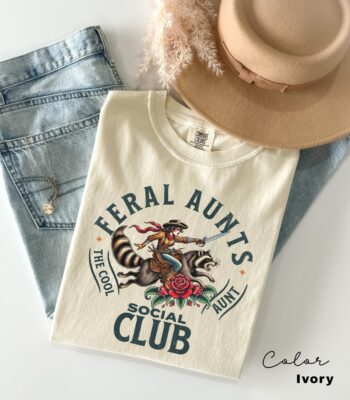 Feral Aunt Social Club Shirt – Retro Pregnancy Announcement Tee