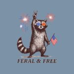 Feral Raccoon Fourth of July Tee – Fun USA Flag Design