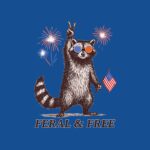 Feral Raccoon Fourth of July Tee – Fun USA Flag Design