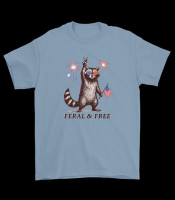 Feral Raccoon Fourth of July Tee – Fun USA Flag Design