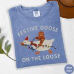 Festive Goose On The Loose Christmas Tee – Funny Gingerbread Shirt