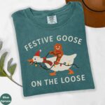 Festive Goose On The Loose Christmas Tee – Funny Gingerbread Shirt