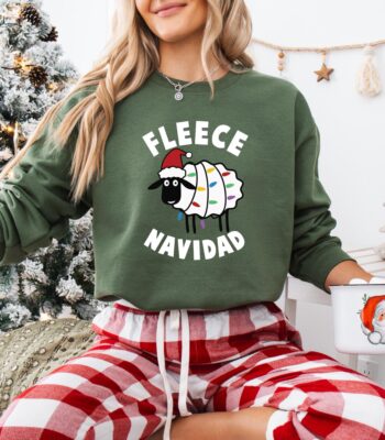 Fleece Navidad Christmas Sweatshirt – Funny Holiday Hoodie for Women
