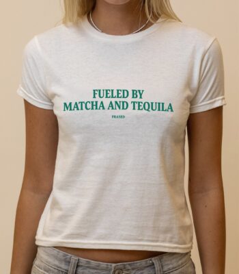 Fueled by Matcha and Tequila Tee – Women's Cropped Graphic Top