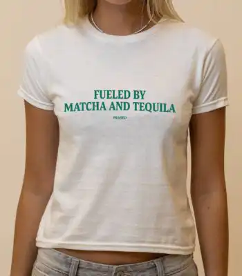 Fueled by Matcha and Tequila Tee – Women's Cropped Graphic Top