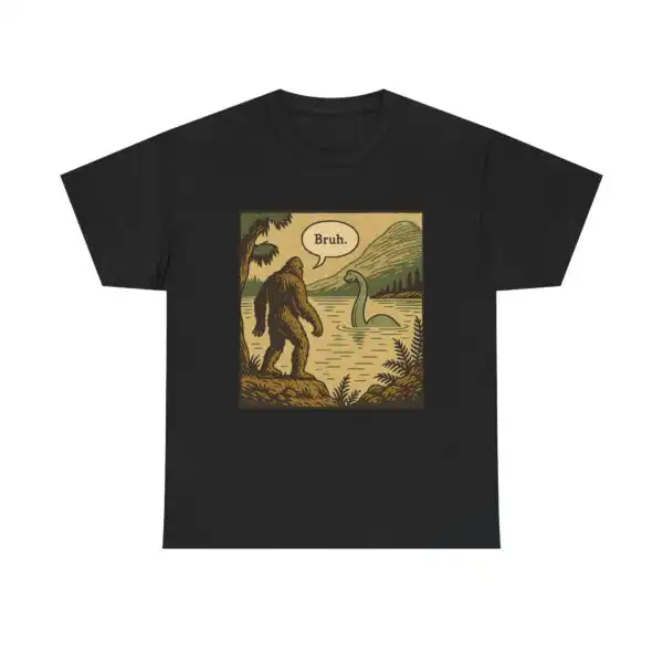 Funny Bigfoot Loch Ness Bruh Tee – Retro Introvert Humor Shirt