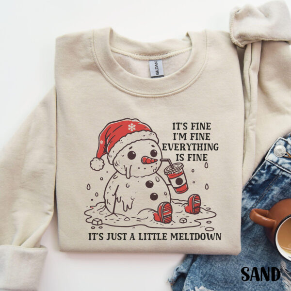Funny Christmas Mental Health Sweatshirt – Cozy Snowman Crewneck