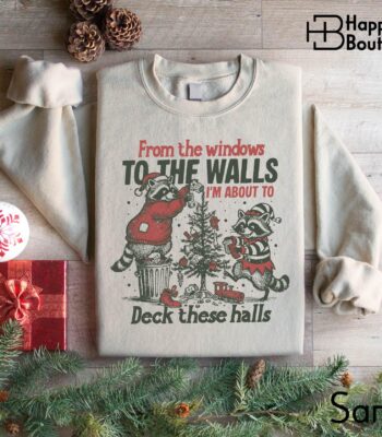 Funny Christmas Raccoon Shirt – Cute Holiday Humor Tee