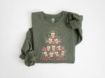 Funny Christmas Sweatshirt – Merry and Caffeinated Coffee Tee
