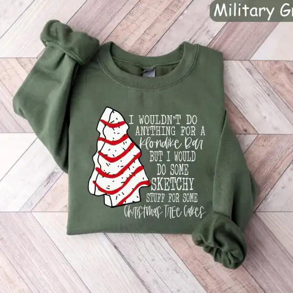 Funny Christmas Tree Cake Sweatshirt – Holiday Cozy Crewneck