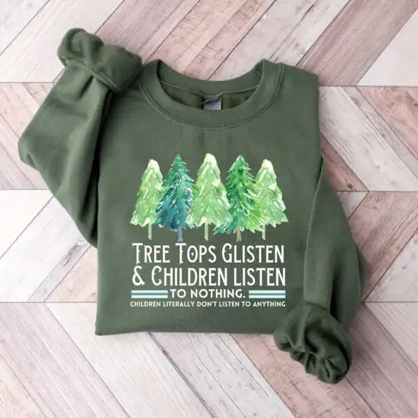 Funny Christmas Tree Shirt – Tree Top Glisten Tee for Kids