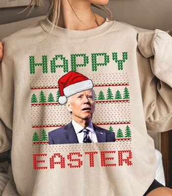 Funny Confused Joe Biden Christmas Sweatshirt - Cozy Holiday Crewneck