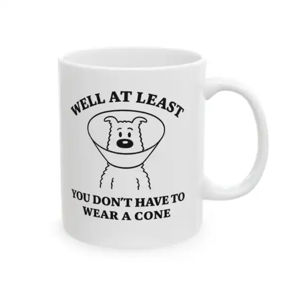 Funny Dog Cone Coffee Mug – Cheerful Get Well Soon Gift