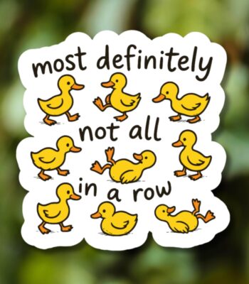 Funny Ducks Not In A Row Sticker – Quirky Water Bottle Decal