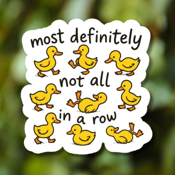 Funny Ducks Not In A Row Sticker – Quirky Water Bottle Decal