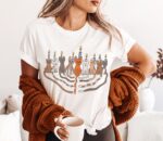 Funny Hanukkah Cat Menorah Shirt – Adorable Holiday Gift Tee