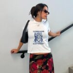 Funny Lesbians Eat What Baby Tee – Sassy LGBTQ Pride Crop Top