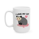 Funny Opossum Coffee Mug – Quirky Cat Lover Gift Idea