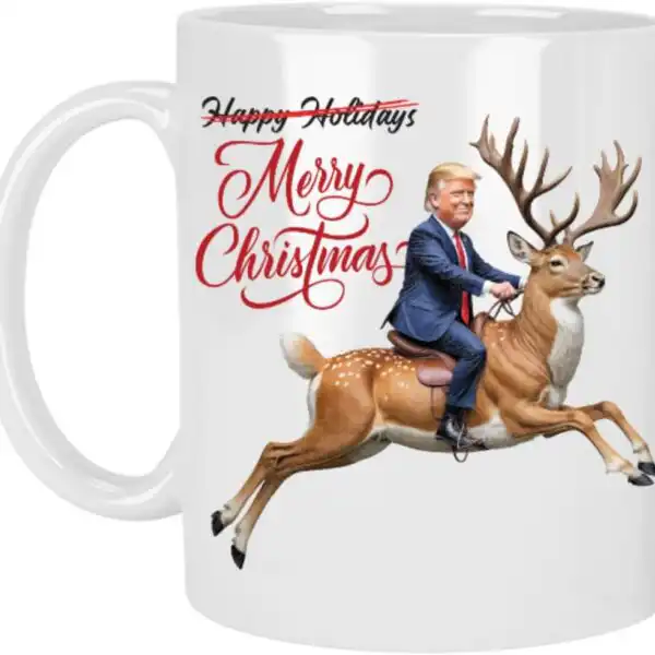 Funny President Reindeer Coffee Mug – Humorous Holiday Gift Cup
