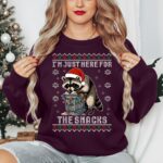 Funny Raccoon Christmas Sweatshirt – Cozy Snack Lover Crewneck