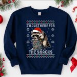 Funny Raccoon Christmas Sweatshirt – Cozy Snack Lover Crewneck