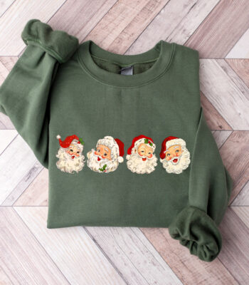 Funny Santa Sweatshirt – Retro Merry Christmas Hoodie Gift