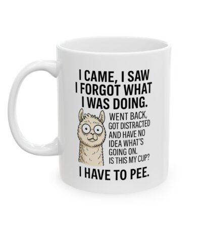 Funny Senior Moment Llama Mug – Humorous Gift for Coffee Lovers