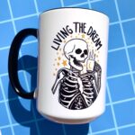Funny Skeleton Coffee Mug – Sarcastic Gift for Work Bestie