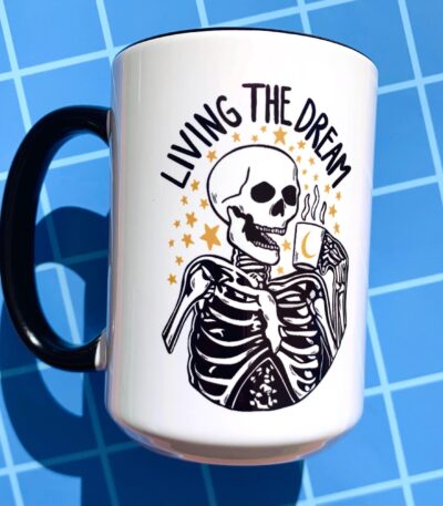 Funny Skeleton Coffee Mug – Sarcastic Gift for Work Bestie