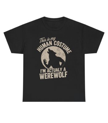 Funny Werewolf Costume Shirt – Spooky Moon Silhouette Tee
