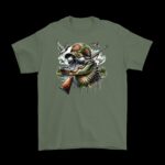 Gator Hunting Graphic T-Shirt – Alligator with Hat & Gun Design