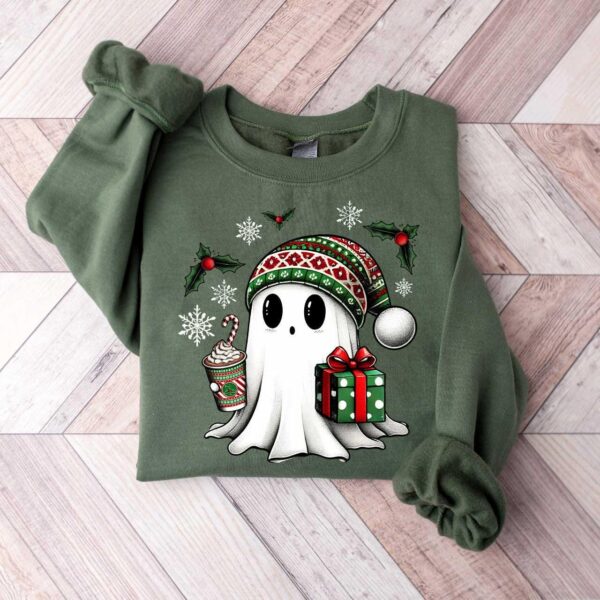 Ghost Santa Christmas Sweatshirt – Fun Holiday Graphic Gift
