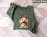 Golden Retriever Reindeer Christmas Sweatshirt – Cozy Dog Lover Top