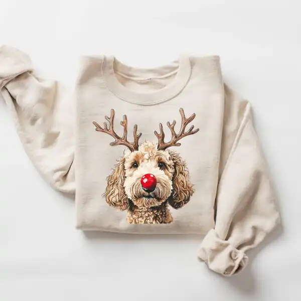Goldendoodle Christmas Sweater – Fun Reindeer Holiday Shirt