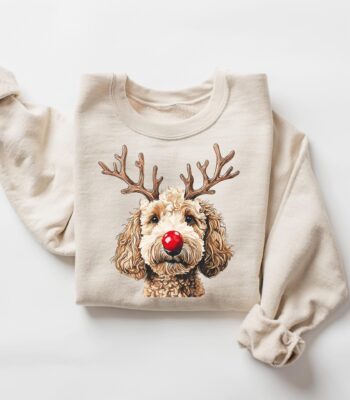 Goldendoodle Christmas Sweater – Fun Reindeer Holiday Shirt