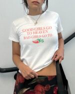 Good Girls Go to Heaven Tee – Fun Chili's Graphic Y2K Shirt