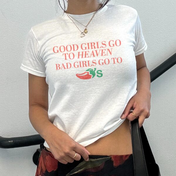 Good Girls Go to Heaven Tee – Fun Chili's Graphic Y2K Shirt