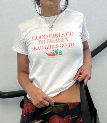 Good Girls Go to Heaven Tee – Fun Chili's Graphic Y2K Shirt