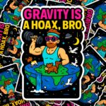 Gravity is a Hoax Sticker – Cosmic Weightlifting Vinyl Decal