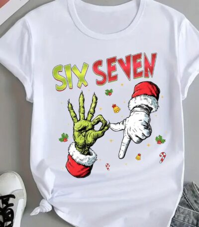 Grinch-Inspired Six Seven Christmas Tee – Funny Holiday Graphic