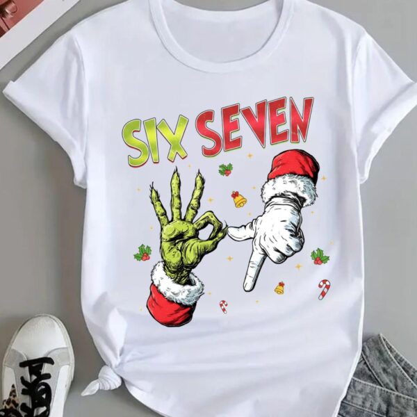 Grinch-Inspired Six Seven Christmas Tee – Funny Holiday Graphic