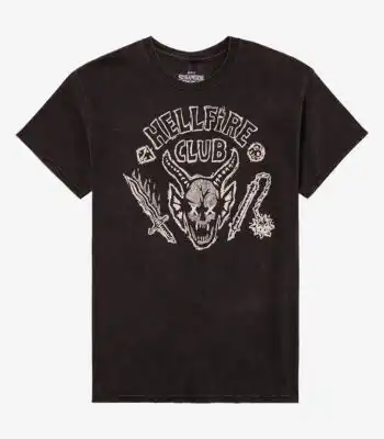 Hellfire Club Double-Sided Dark Wash Tee – Retro Fan Shirt